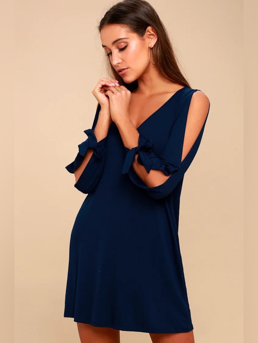 🆕 NWT Lulus Glory of Love Navy Blue Shift Mini Dress Small